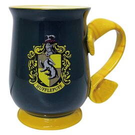 Wizarding World Mug - Harry Potter - Scarf Handle of Hufflepuff House and House Logo 15oz