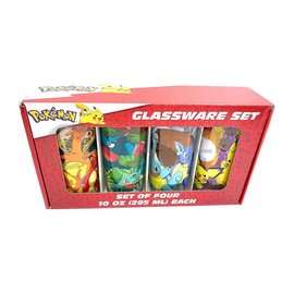 Silver Buffalo Glass - Pokemon - Starter and Evolution 1st Generation Set of 4 10oz
