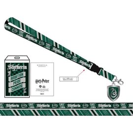 Bioworld Lanyard - Harry Potter - Slytherin "Ambition, Pride, Cunning" Metal Charm with Card Holder and Collectible Sticker