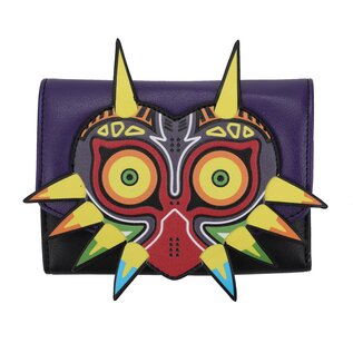 Bioworld Wallet - Legend of Zelda - Majora Mask Black and Violet Faux Leather Trifold