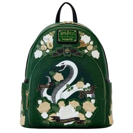 Loungefly Mini Backpack - Harry Potter - Slytherin Tattoo Floral Green Faux Leather