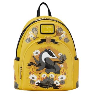 Loungefly Mini Backpack - Harry Potter - Hufflepuff Tattoo Floral Yellow Faux Leather