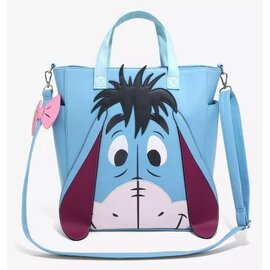 Loungefly Tote Bag - Disney Winnie The Pooh - Eeyore Face Convertible Straps Blue Faux Leather