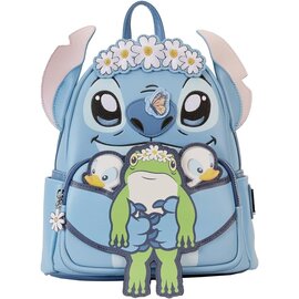Loungefly Mini Backpack - Disney Lilo & Stitch - Spring Time Daisy Blue Faux Cuir