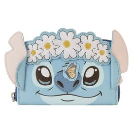 Loungefly Wallet - Disney Lilo & Stitch - Spring Time Daisy Blue Faux Leather