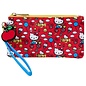 Bioworld Pouch - Sanrio Hello Kitty - 50th Anniversary Hello Kitty Various Patterns with Charm Rubber Pink Red Fabric