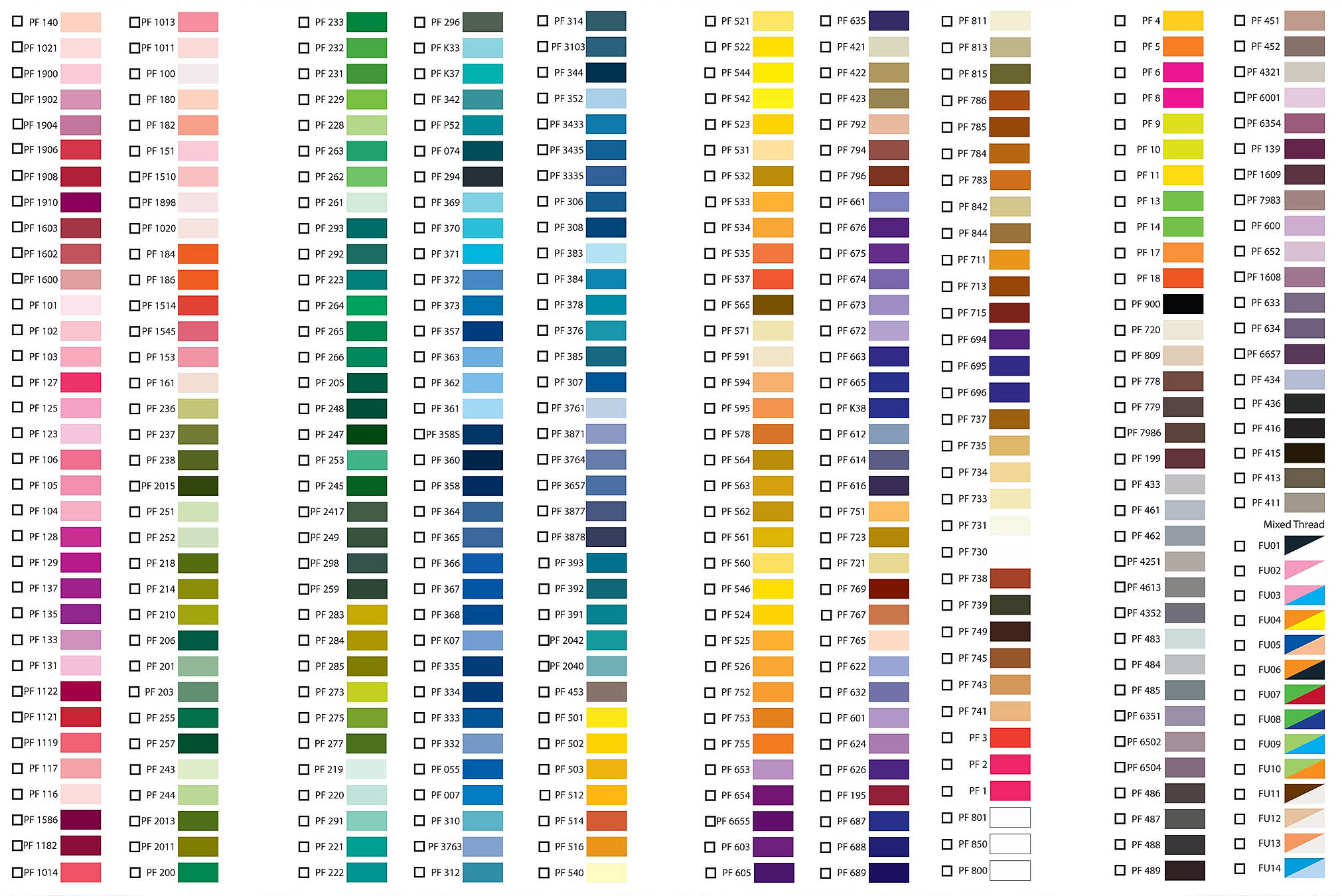 Floriani Thread Chart A Best Sew Vac