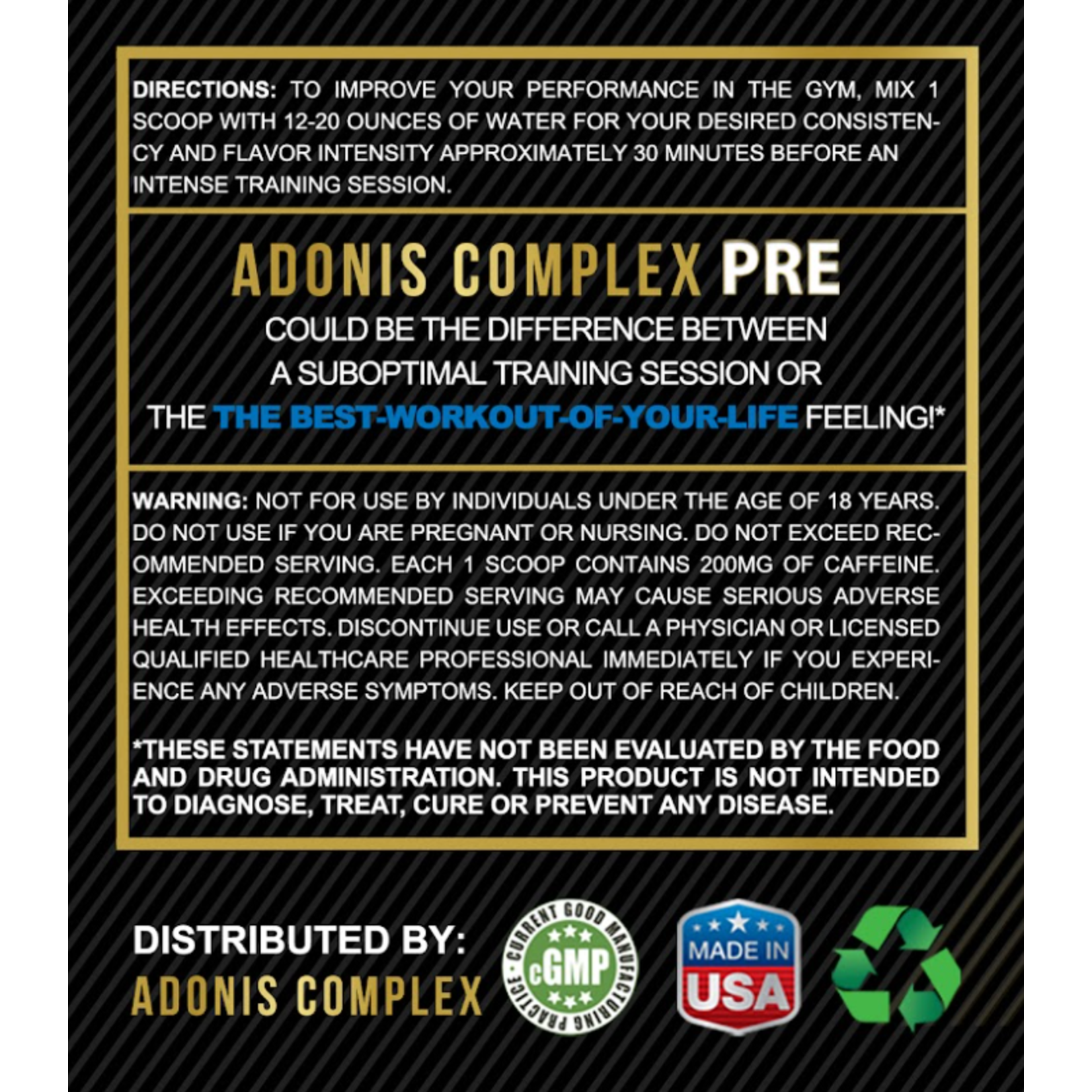 Adonis Complex Adonis PRE