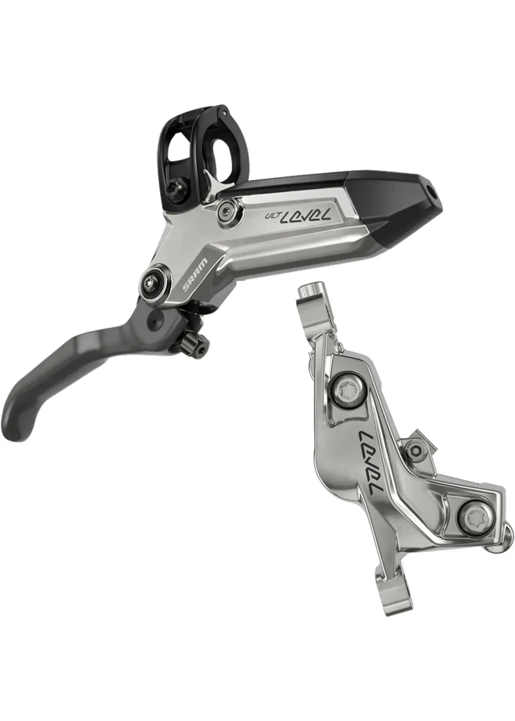 SRAM SRAM Level Ultimate Stealth Disc Brake and Lever - Front Post Mount 4-Piston Carbon Lever Titanium Hardware Black/Silver C1