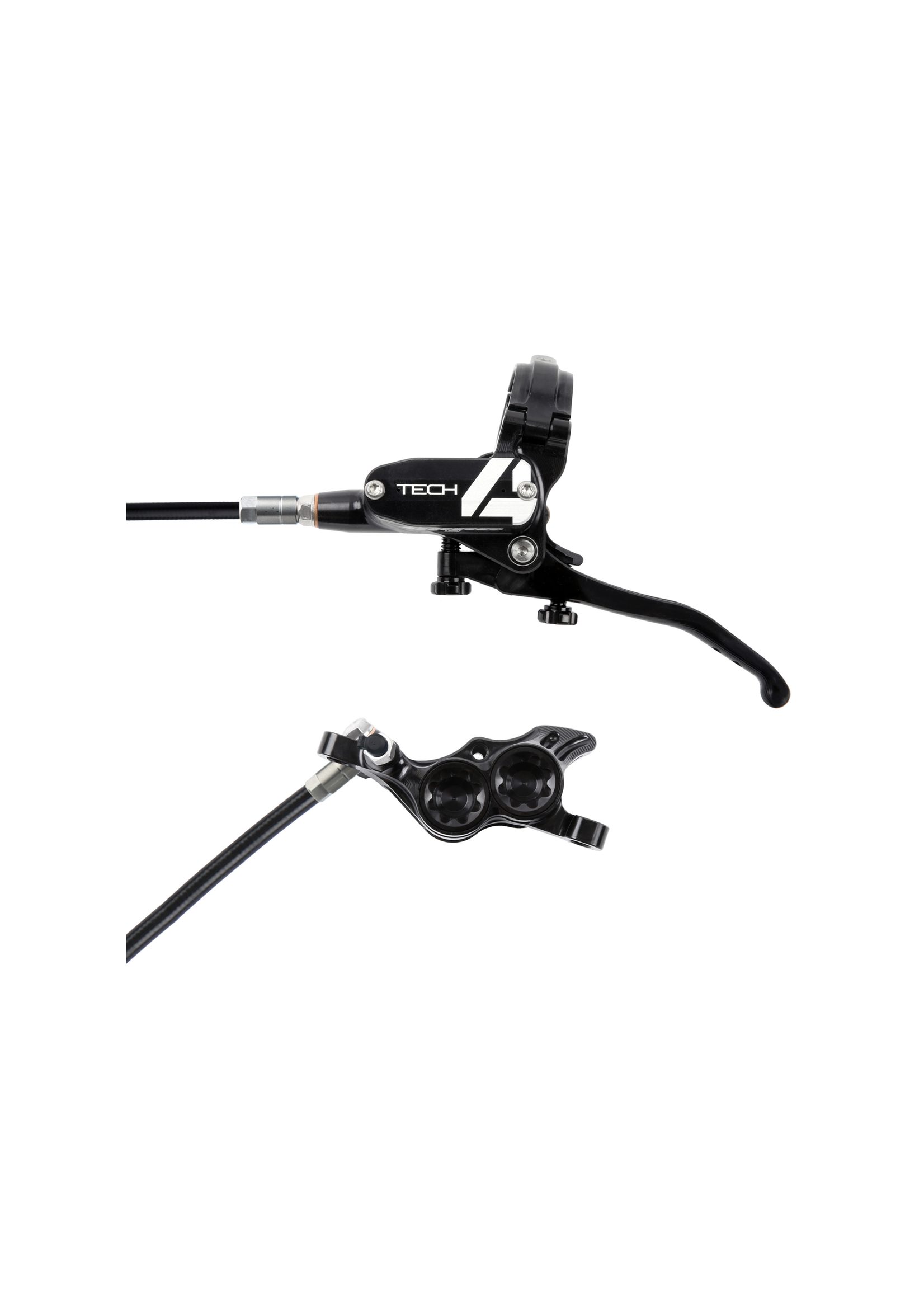 Hope Hope Tech 4 E4 Disc Brake and Lever Set - FRONT/LEFT, Hydraulic, Post Mount, Black