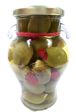 Gordal Olives Stuffed with Garlic & Red Chili
