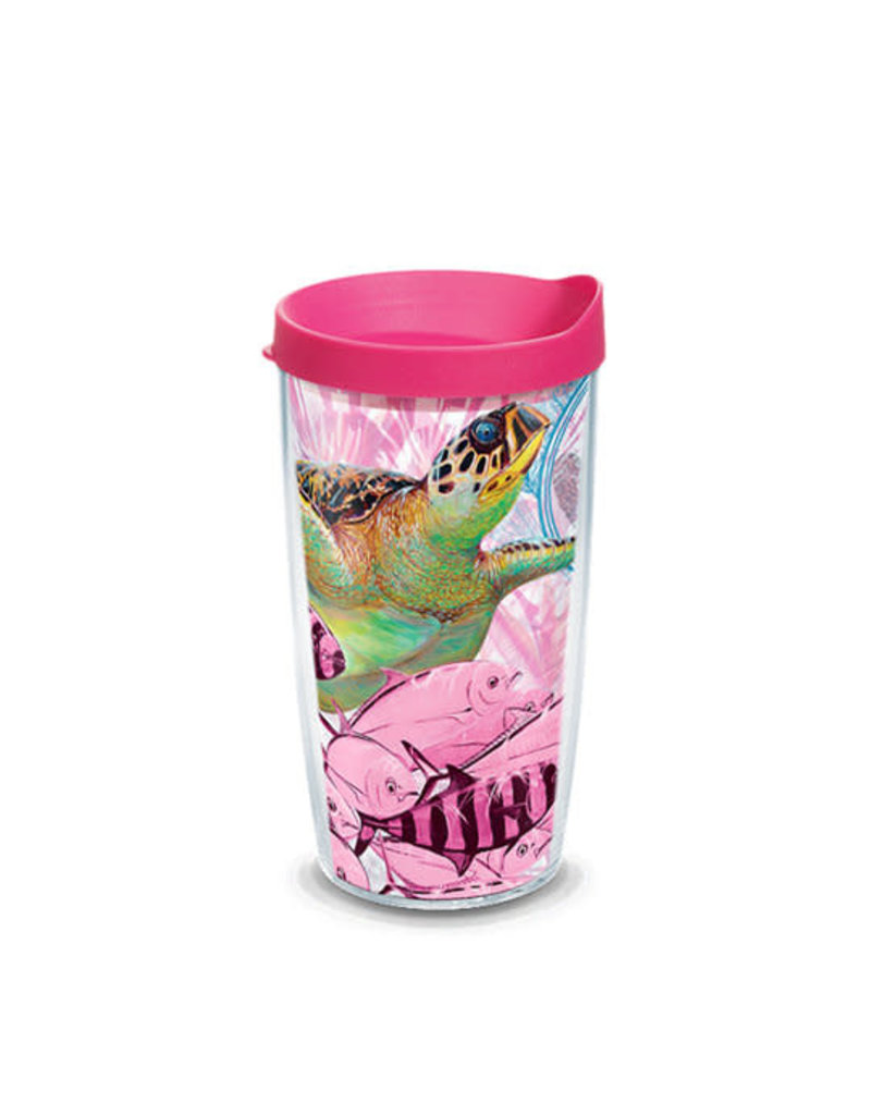 Tervis Tervis 16 oz Wrap w/Lid Guy Harvey- Breast Cancer Awareness Turtle