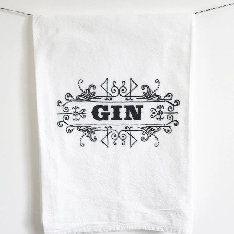 Coin Laundry Gin Kitchen Bar Towel - The Anointed Olive, LLC