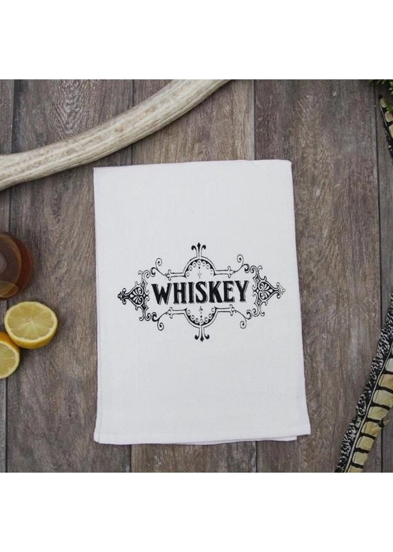Coin Laundry Whiskey Label Kitchen Bar Towel
