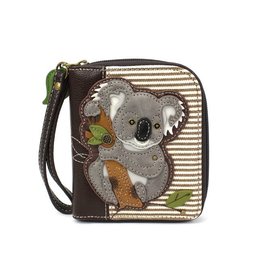 Chala Zip Around Wallet Koala Brown Stripes