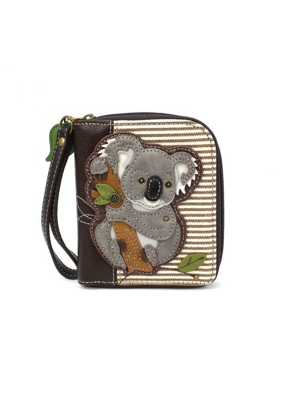 Chala Zip Around Wallet Koala Brown Stripes