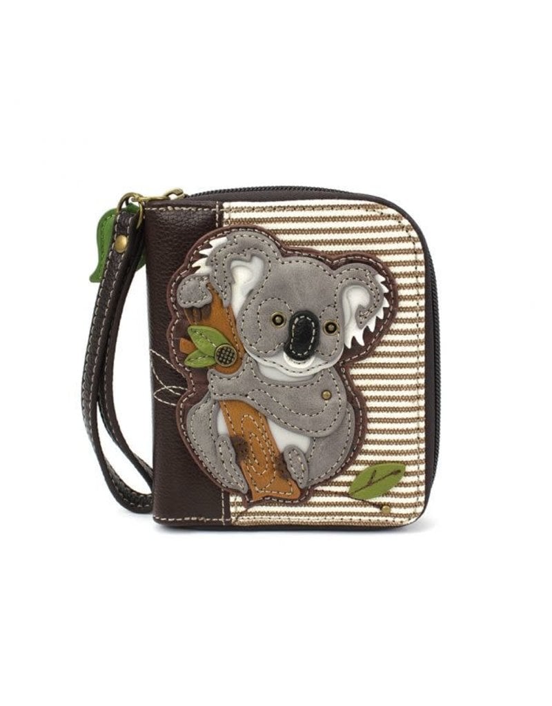 Chala Zip Around Wallet Koala Brown Stripes