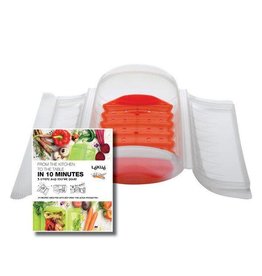 Steam Case With Tray 1-2 Pers Clear W/ 10 Minute Cookbook