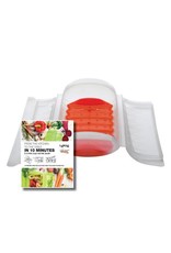 Lekue Steam Case With Draining Tray 3-4 Pers Clear W/ 10 Minute Cookbook