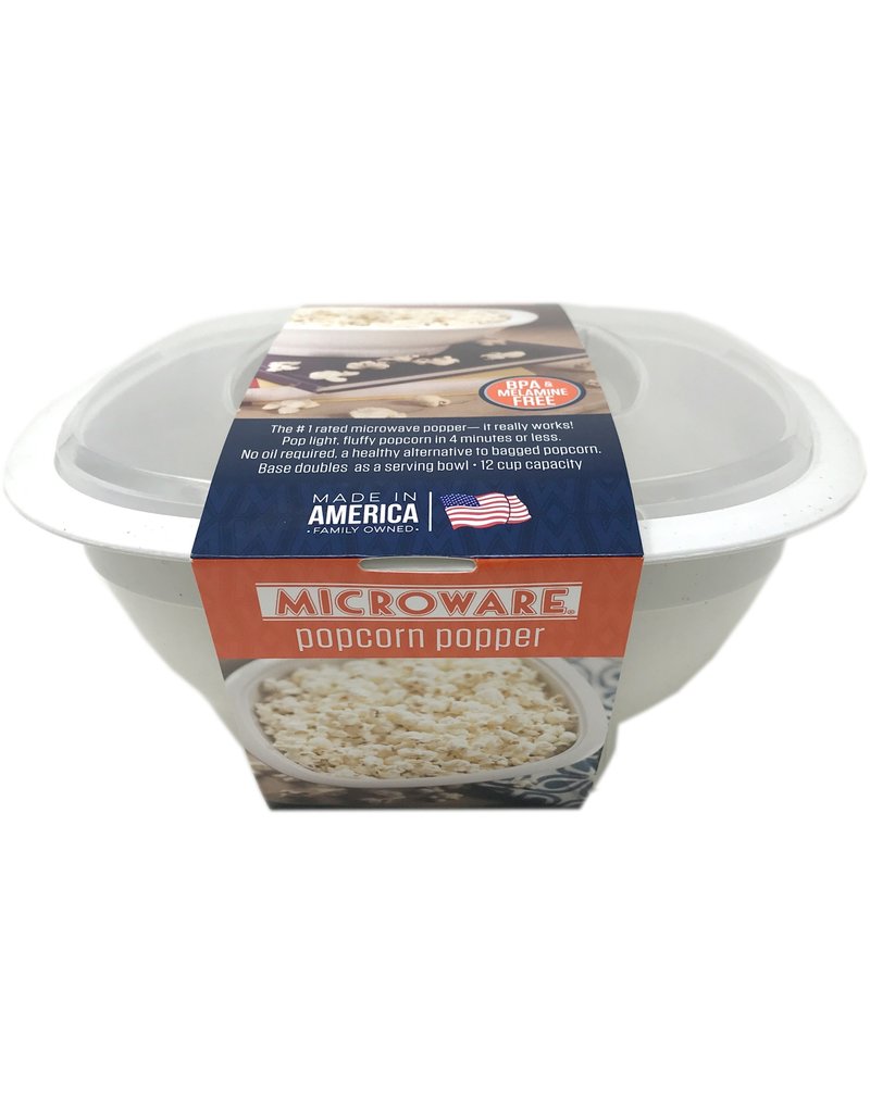 Amish Country Microwave Popcorn Bowl- White