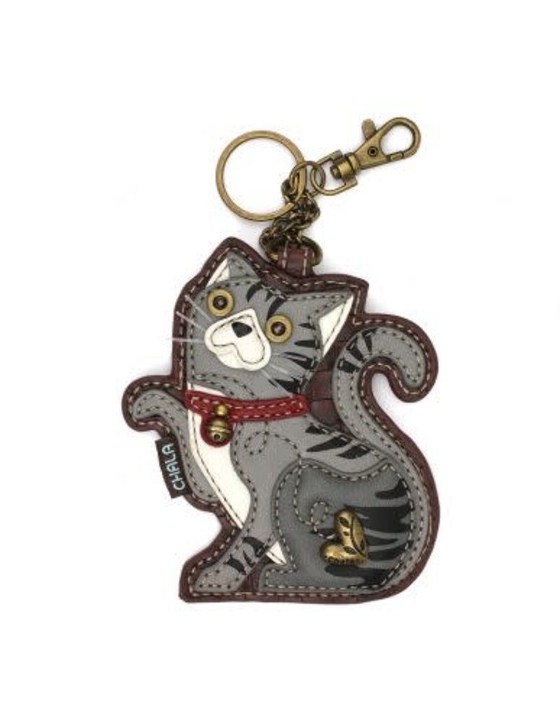 Chala Coin Purse / Key Fob - Gray Tabby Cat