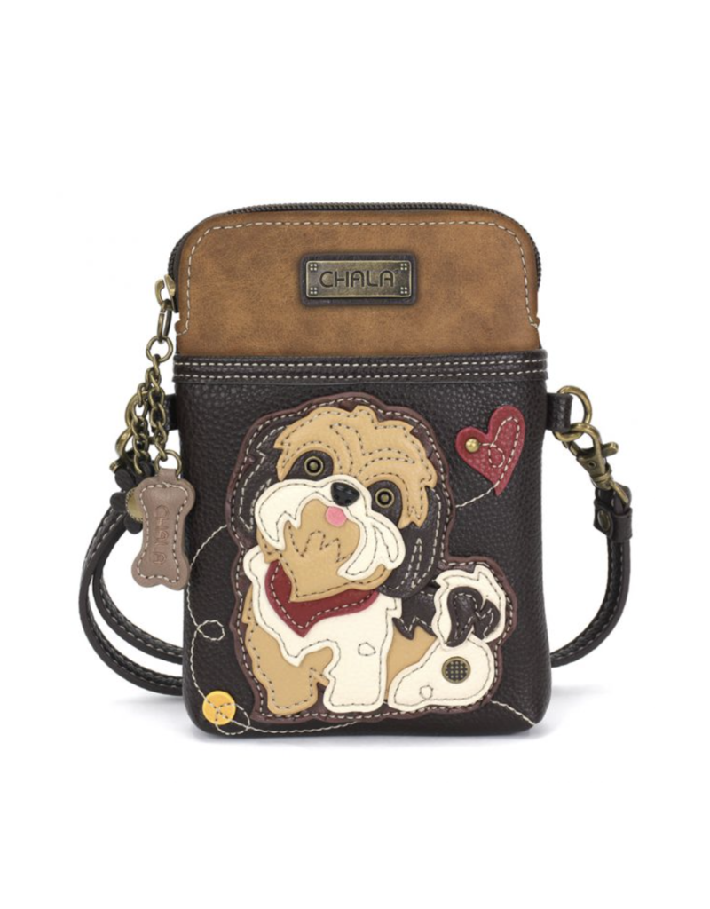 Chala Cellphone Xbody - Brown Shih Tzu - dark brown - The Anointed Olive,  LLC