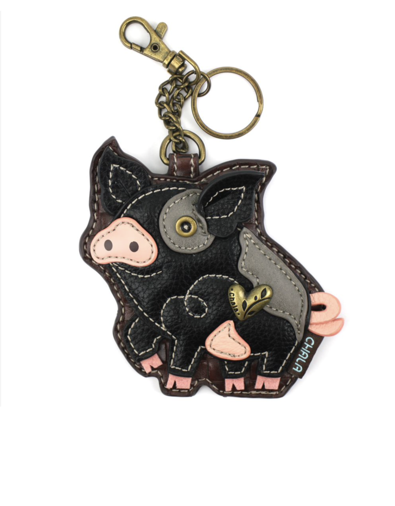 Chala Coin Purse / Key Fob - Spotted Pig - black