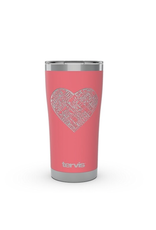 Tervis Pink Ribbon Heart Engraved on Berry Blush 20 oz