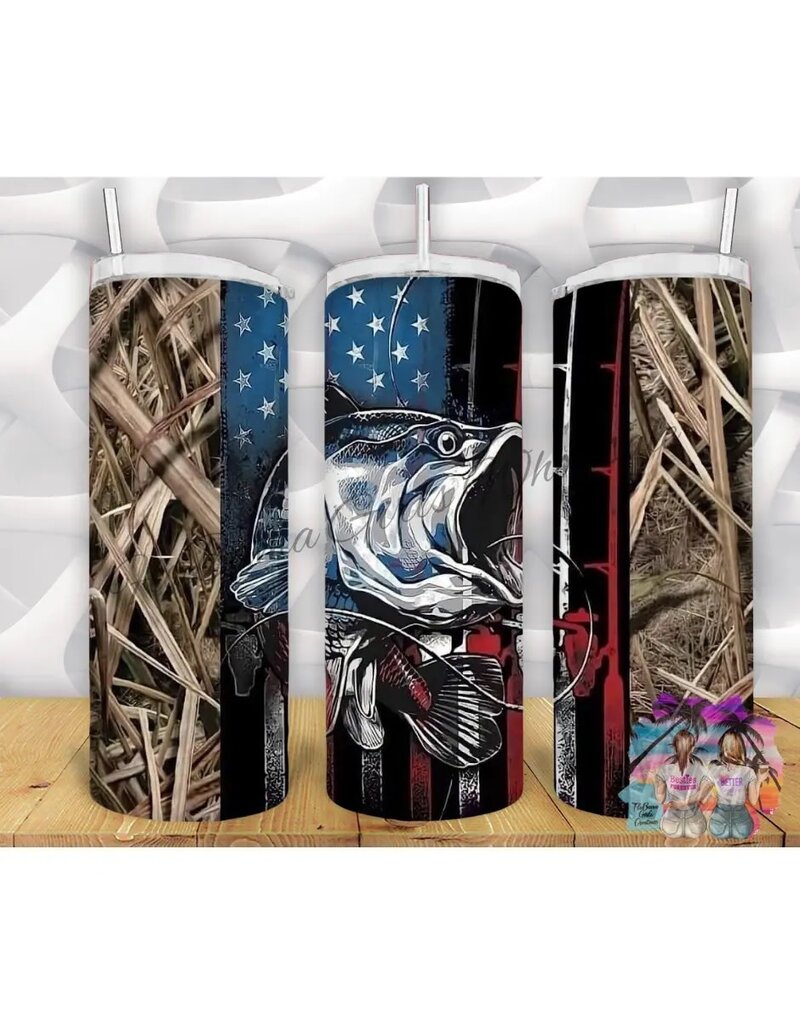 Tumbler 20oz w Lid Bass Fishing USA