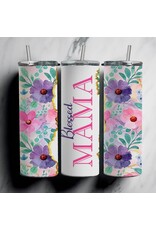 Tumbler 20oz w Lid Blessed Mama