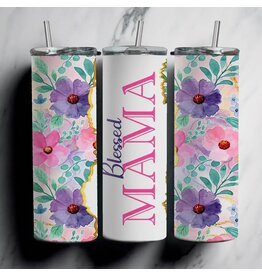 Tumbler 20oz w Lid Blessed Mama