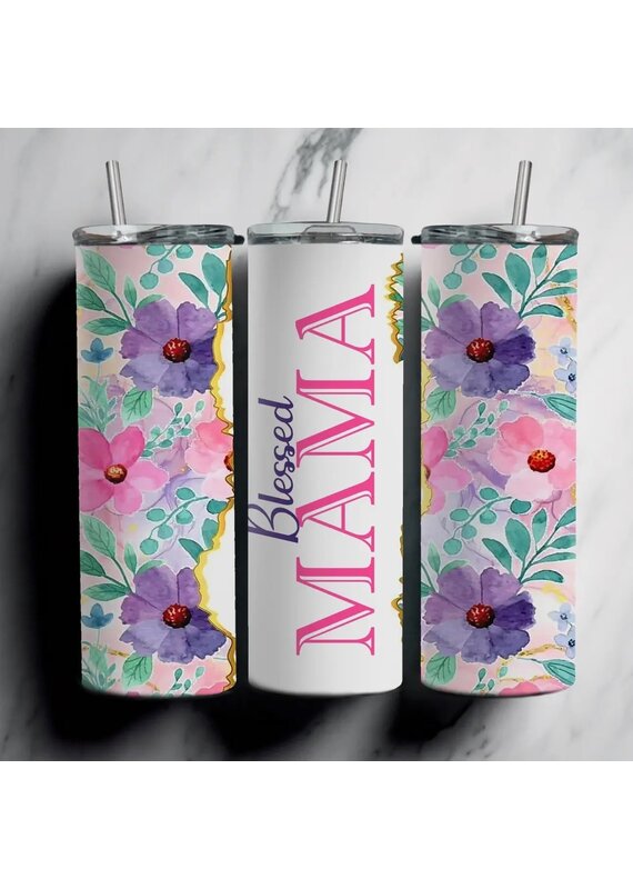 Tumbler 20oz w Lid Blessed Mama