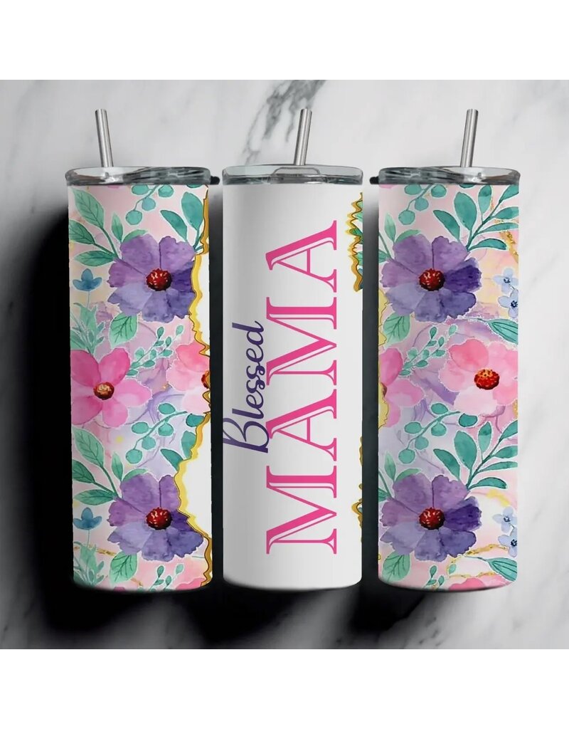 Tumbler 20oz w Lid Blessed Mama