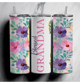 Tumbler 20oz w Lid Blessed Grandma