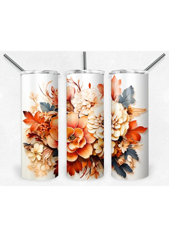 FloBama Girls Tumbler 20oz w Lid Fall Floral Bouquet