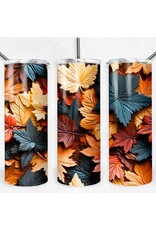 Tumbler 20oz w Lid Fall Leaves 3D