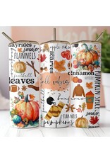 Tumbler 20oz w Lid Fall Vibes Affirmations