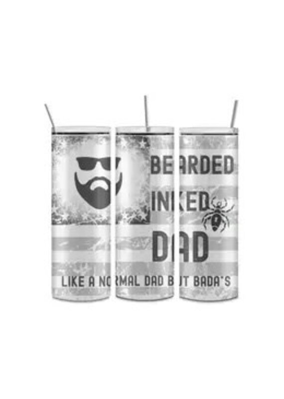 FloBama Girls Tumbler 20oz w Lid Father / Dad Bearded Ink Tumbler