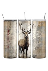 Tumbler 20oz w Lid Hunting Deer Grunge
