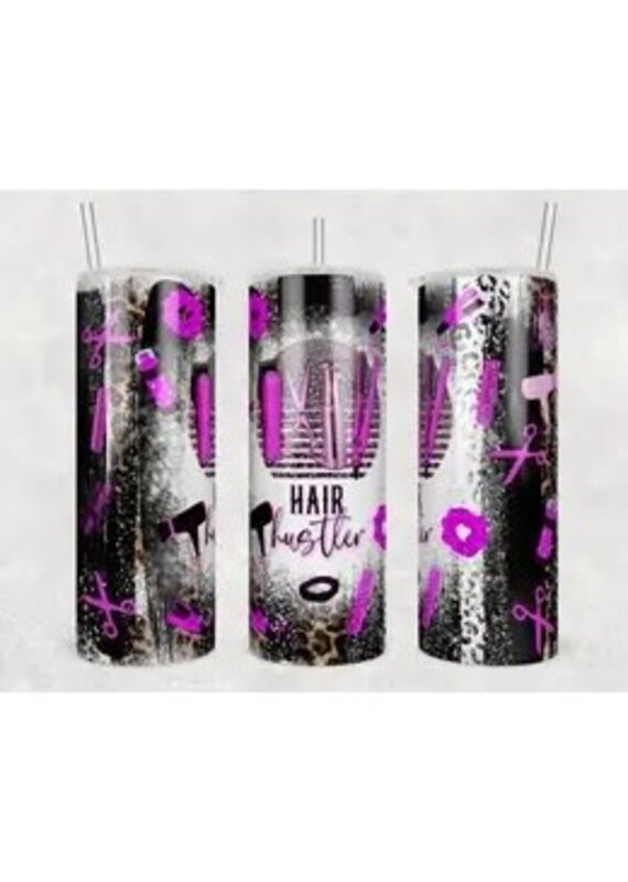 Tumbler 20oz w Lid Occupations Hair Hustler Brushstroke Tumbler