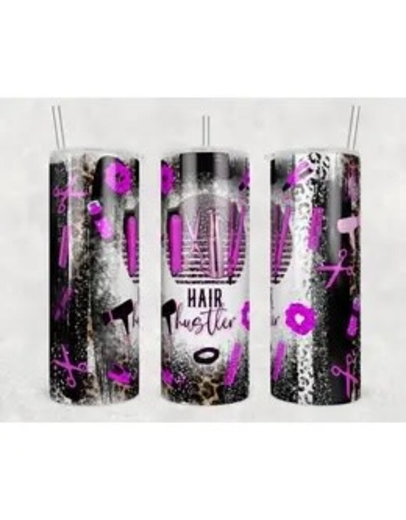 Tumbler 20oz w Lid Occupations Hair Hustler Brushstroke Tumbler