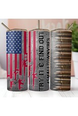 Tumbler 20oz w Lid Small Town Vibes 2A Grunge