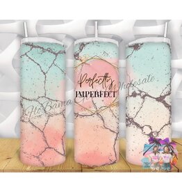 FloBama Girls Tumbler 20oz w Lid Perfectly Imperfect Marble