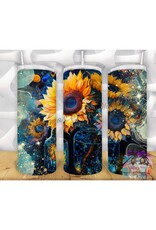 Tumbler 20oz w Lid Sunflower Watercolor