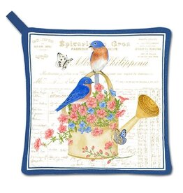 Alice Cottage Potholder 21-497 Bluebirds Watering Can