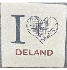 Tipsy Coasters & Gifts I Heart DeLand City Map Coaster