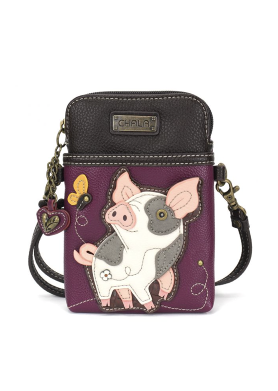 Chala Cellphone Xbody - Spotted Pink Pig - purple