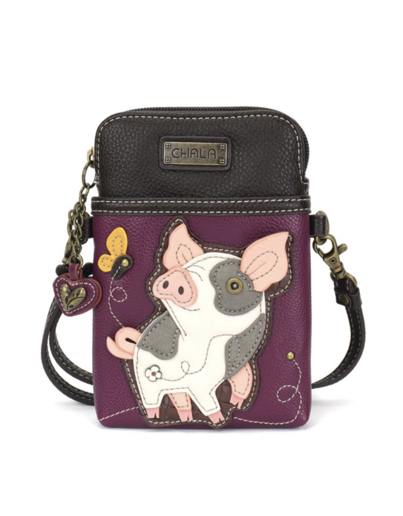 Chala Cellphone Xbody - Spotted Pink Pig - purple