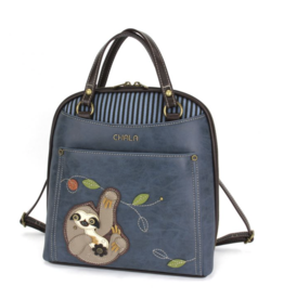 Chala Convertible Backpack Purse - Sloth - blue