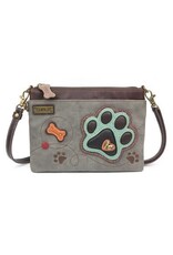 Chala Mini Crossbody - Paw Print - Stone Gray